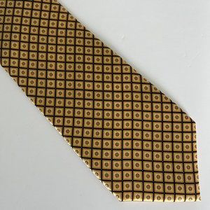 VIA EUROPA 100% Silk Tie Golden Yellow EUC